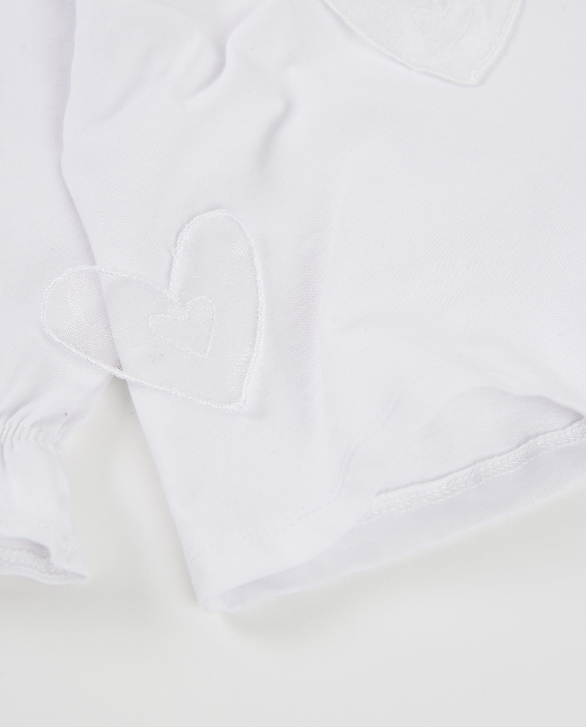 Tuc tuc t-shirt bambina manica lunga cuori bianco cotone