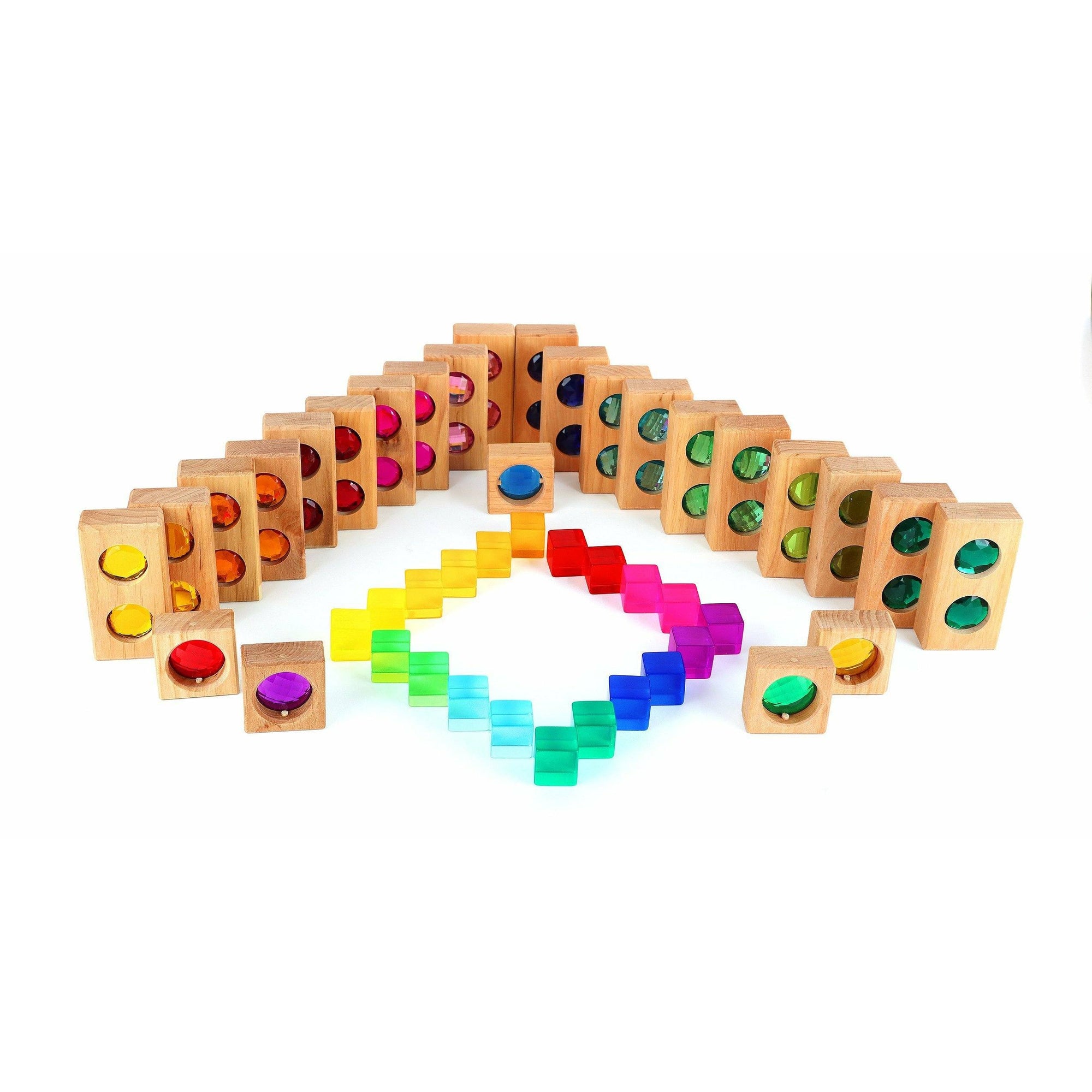 Bauspiel Small Color Street set costruzioni legno 45 pezzi