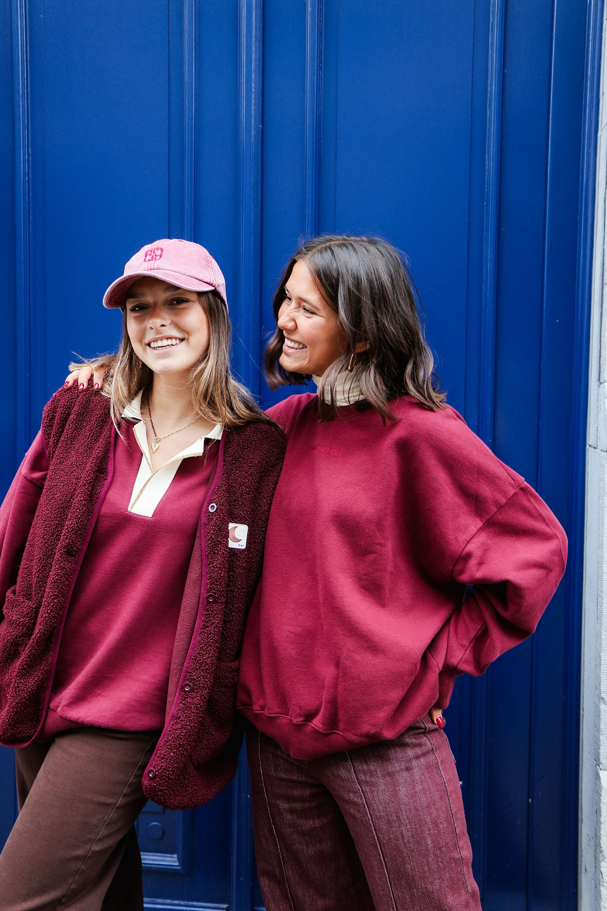 Ella and Rapha Moon felpa polo bordeaux in cotone