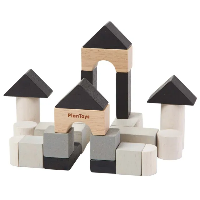 Plan Toys Mini Game costruzioni legno 24 pezzi monocrome