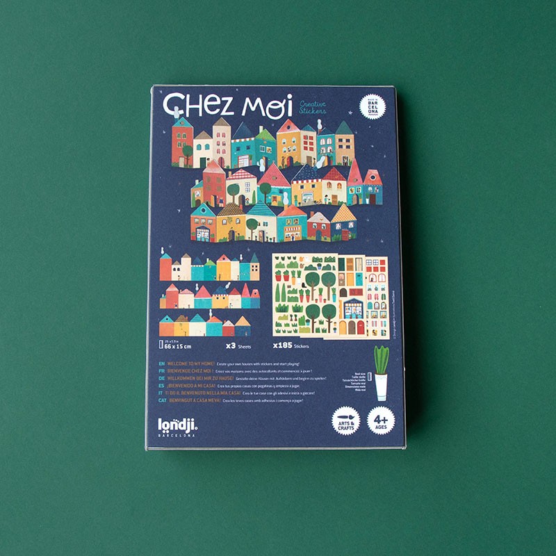 Londji Chez Moi cartella stickers 185 adesivi rimovibili