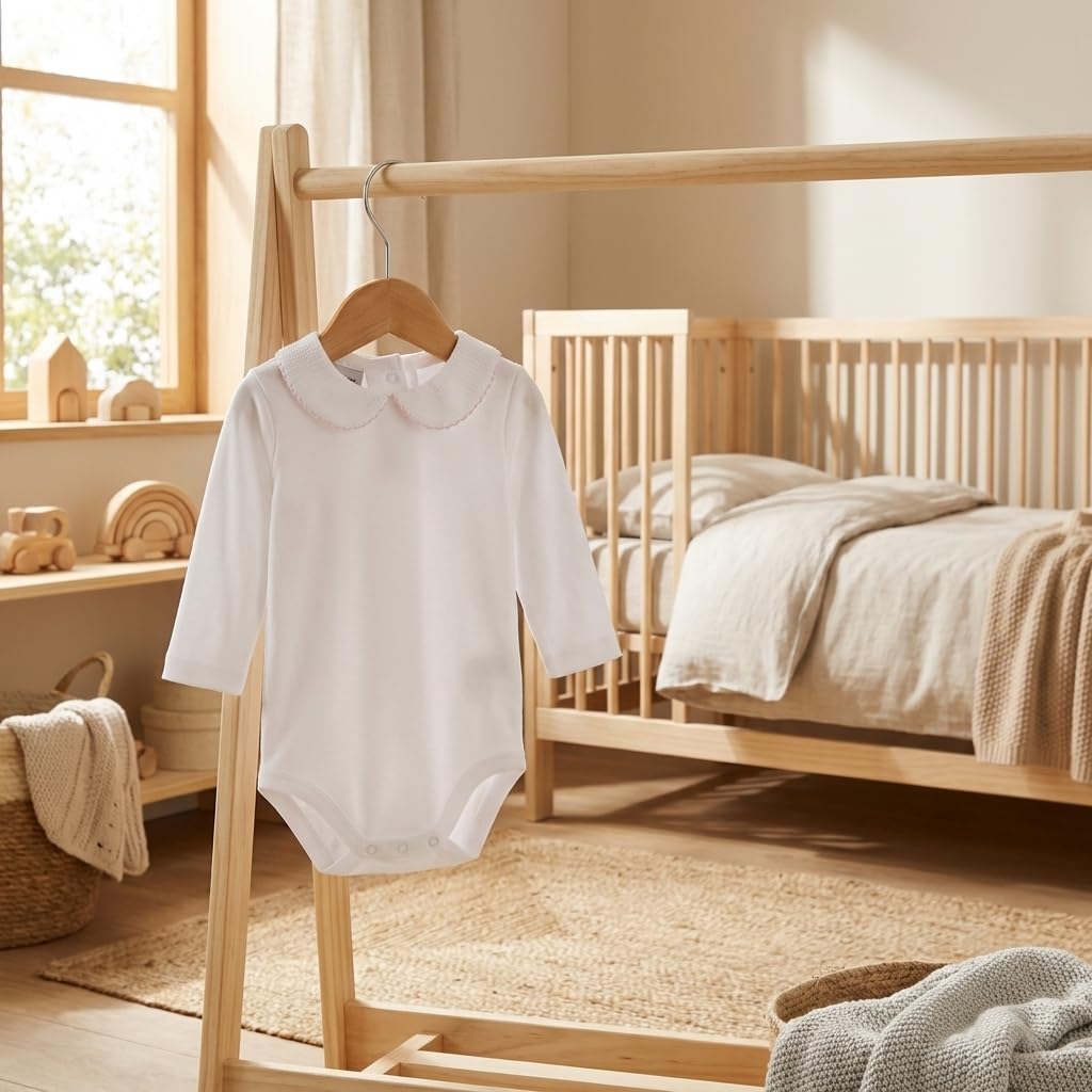 Babidu Body Neonato Piqué Collo Polo Manica Lunga Cotone