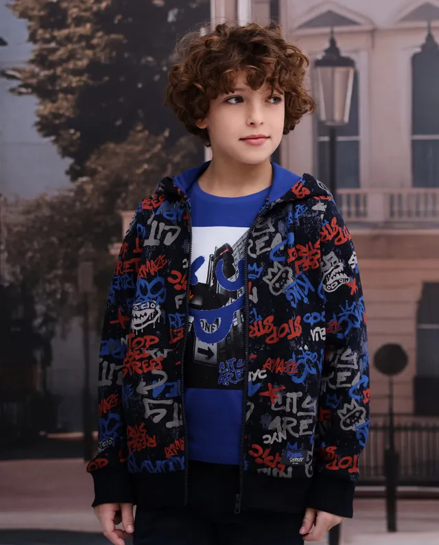 Tuc Tuc Maglietta bambino blu stampa urban manica lunga