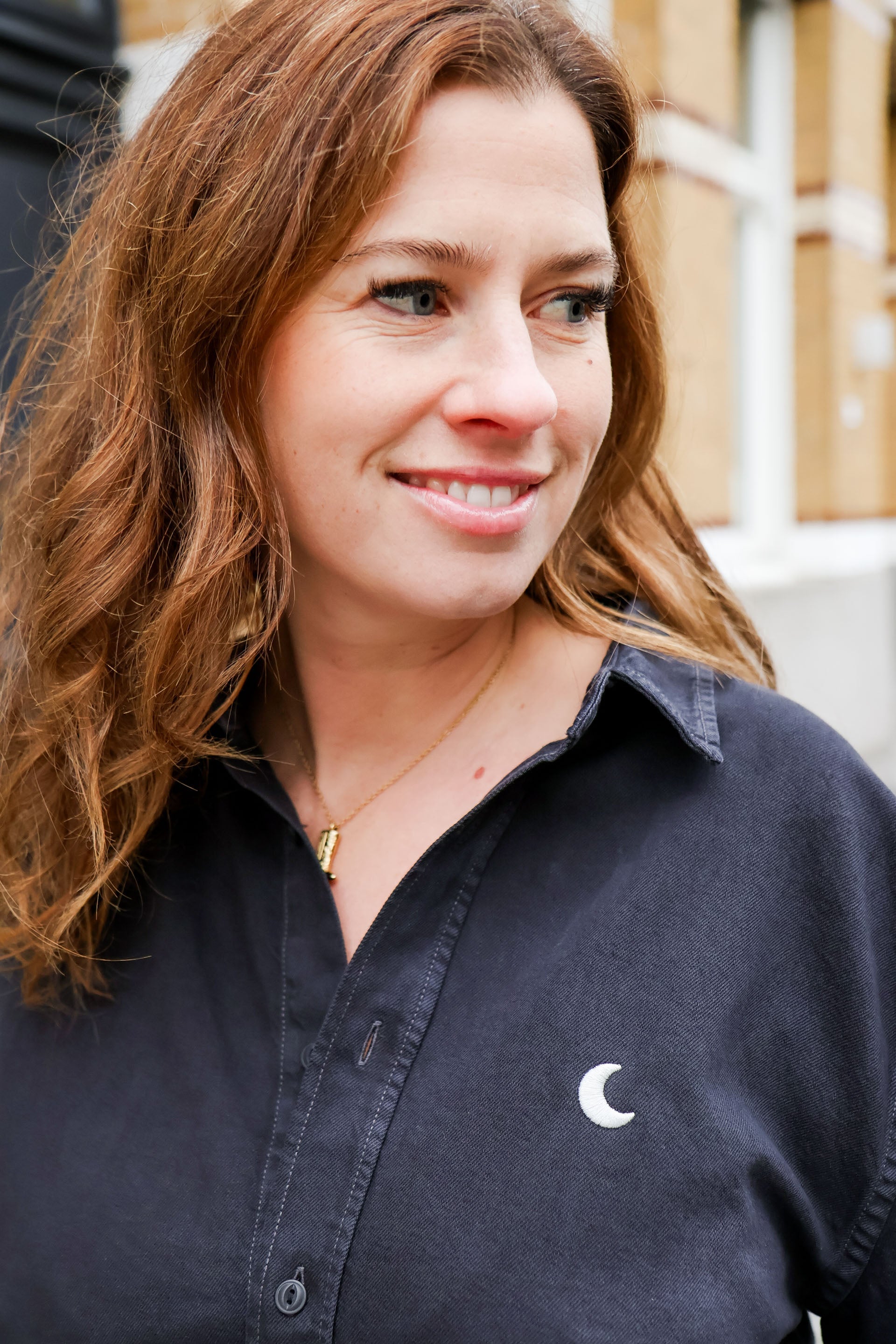 Ella and Rapha Moon camicia nera vintage cotone
