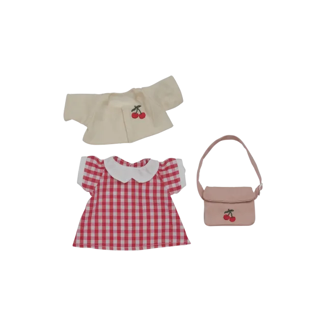 Olliella Dinkum Dolls Cherry Gingham vestito quadretti