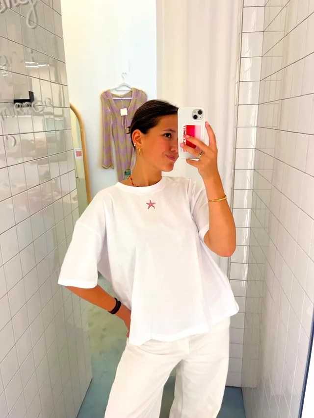 Ella and Rapha STARFISH t-shirt donna bianca cotone