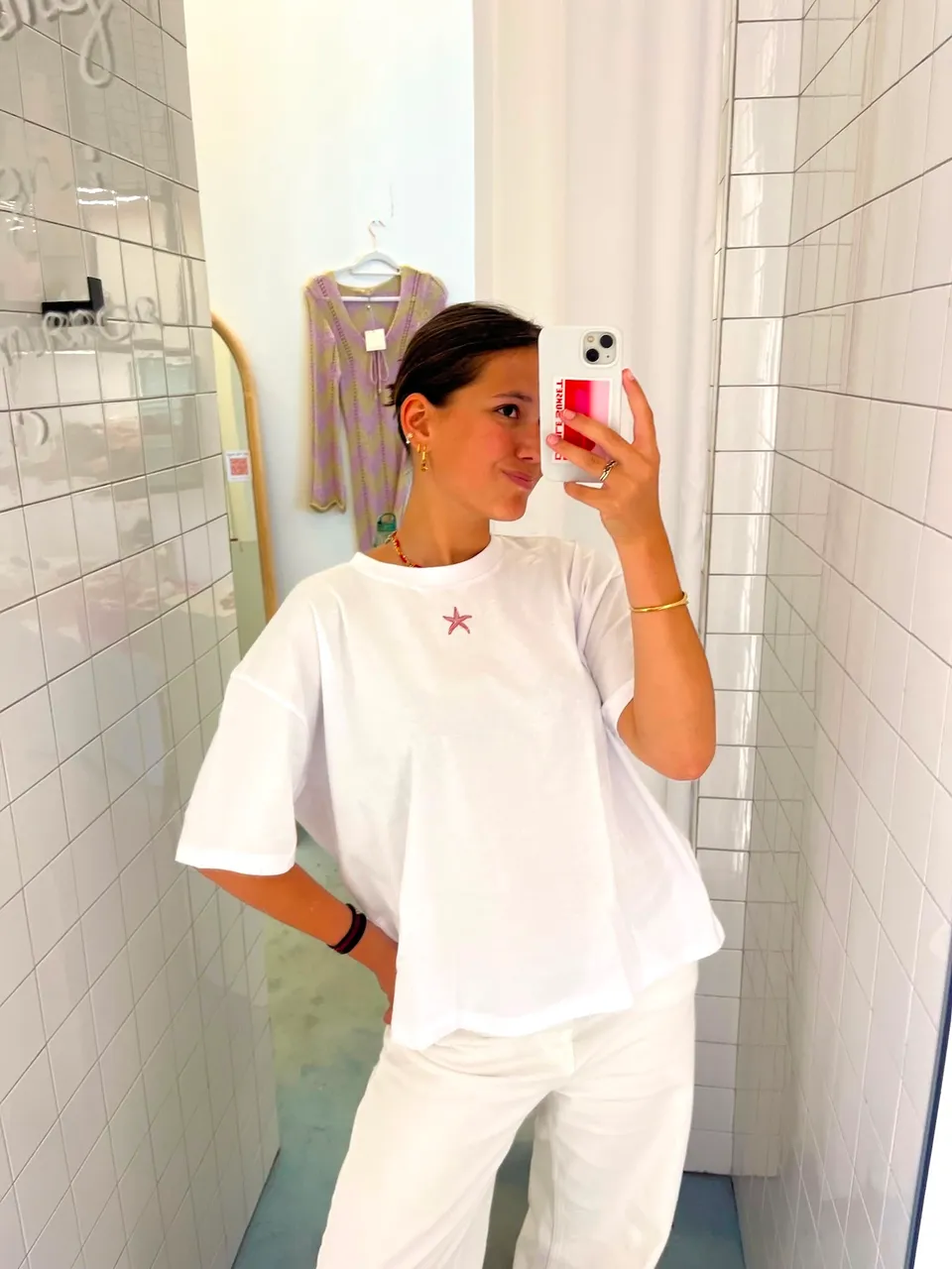 Ella and Rapha STARFISH t-shirt donna bianca cotone