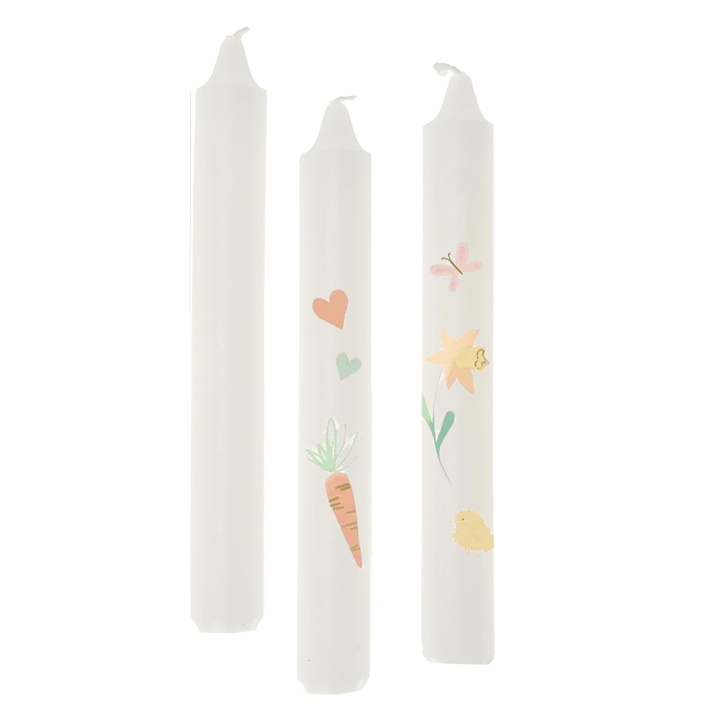 Set 10 Candele Cera Bianco 18x150 mm