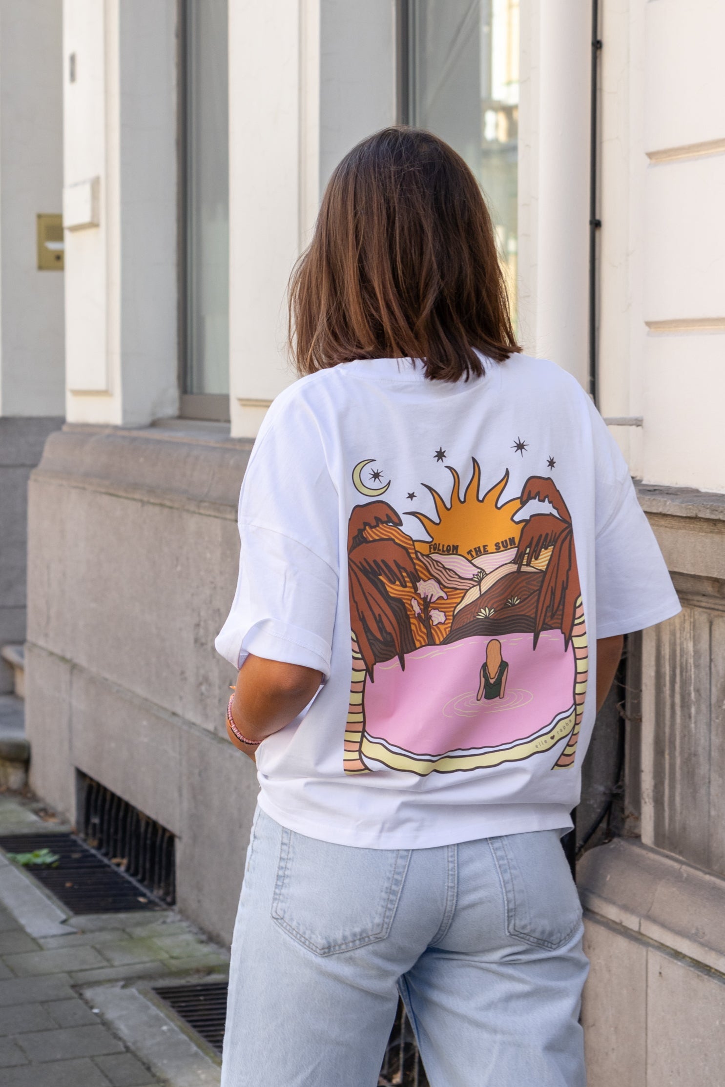 Ella and Rapha Follow the Sun t-shirt donna bianca