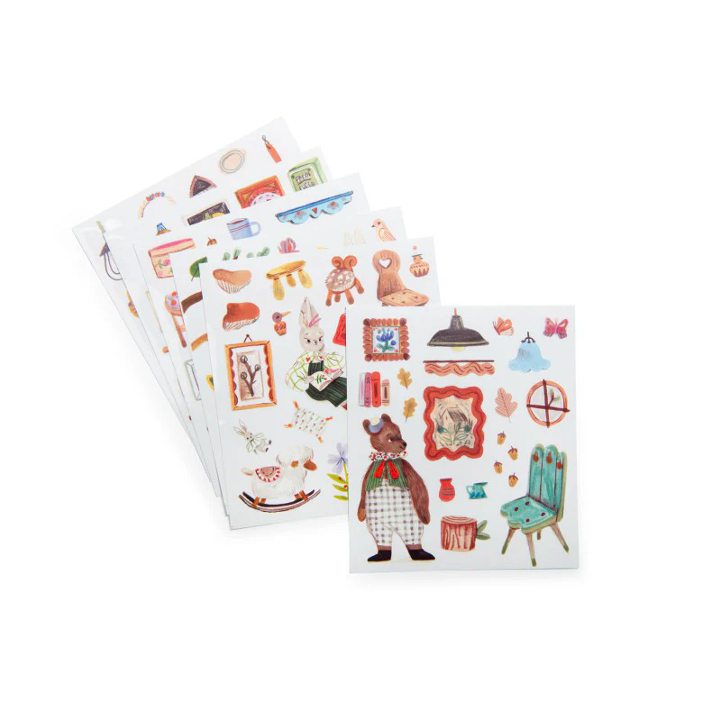 Moulin Roty Les Minouchkas album colorare 150 adesivi