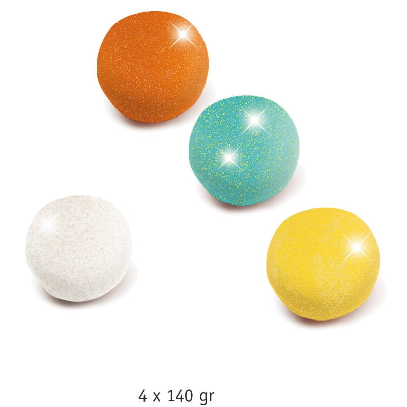 Djeco Pasta Modellabile Glitter 4 barattoli 140 g
