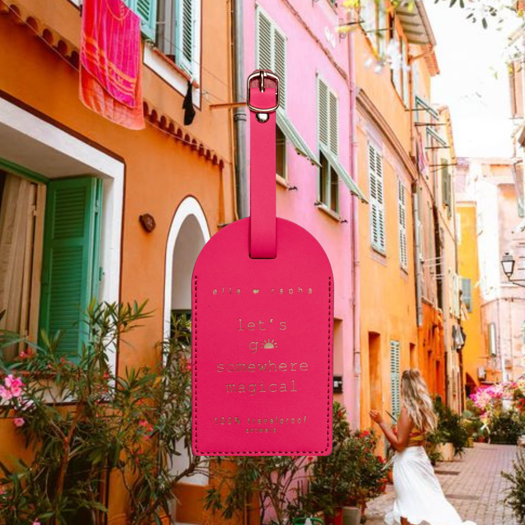 Ella and Rapha Travel Tag etichetta bagaglio cognac