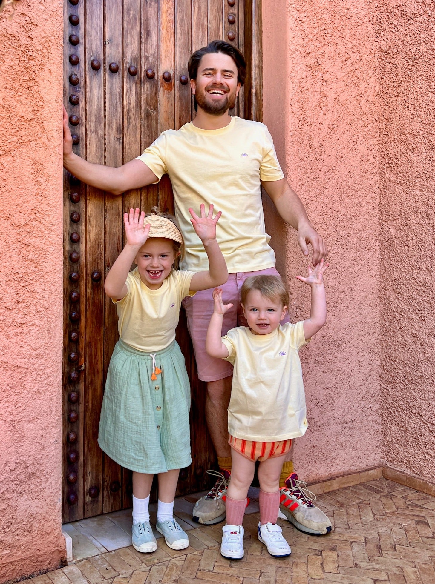 Ella and Rapha SUN t-shirt sole blu cotone bio