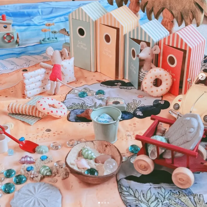 Wonderie Riva al Mare Telo Gioco 100x100 Cotone Biologico
