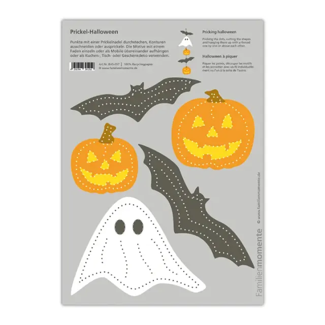 Halloween Cartolina A5 da punzonare carta riciclata Halloween