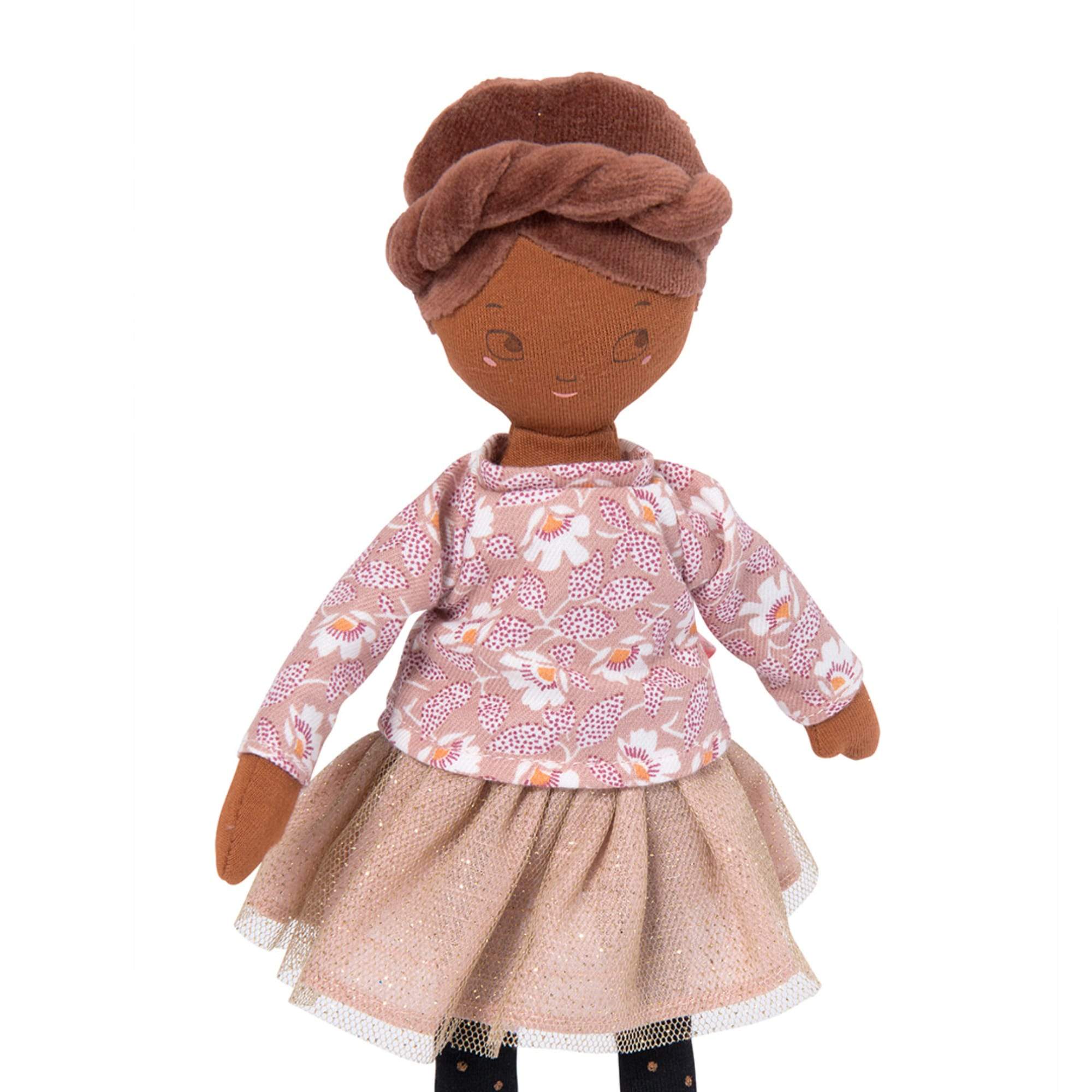 Moulin Roty Les Parisiennes Mademoiselle Rose bambola stoffa 26 cm