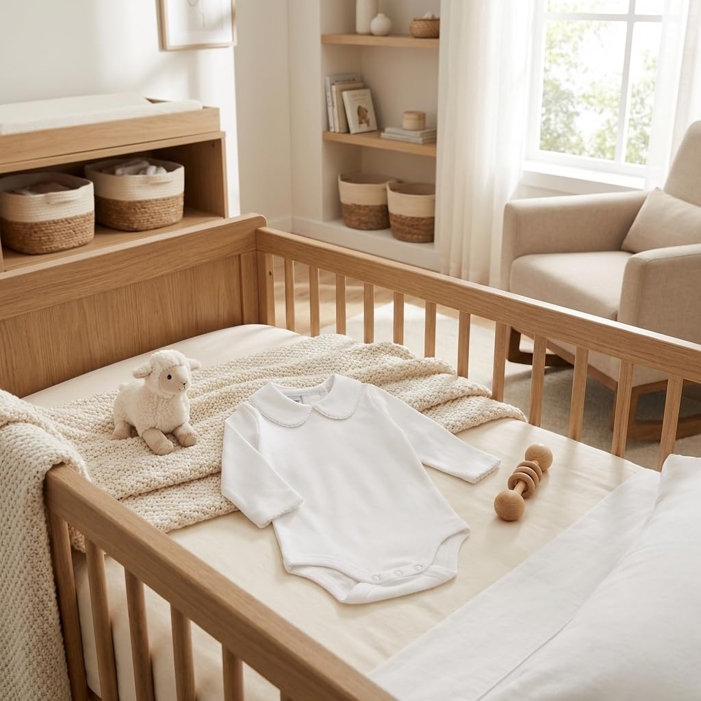 Babidu Body Neonato Manica Lunga Cotone Collo Elegante