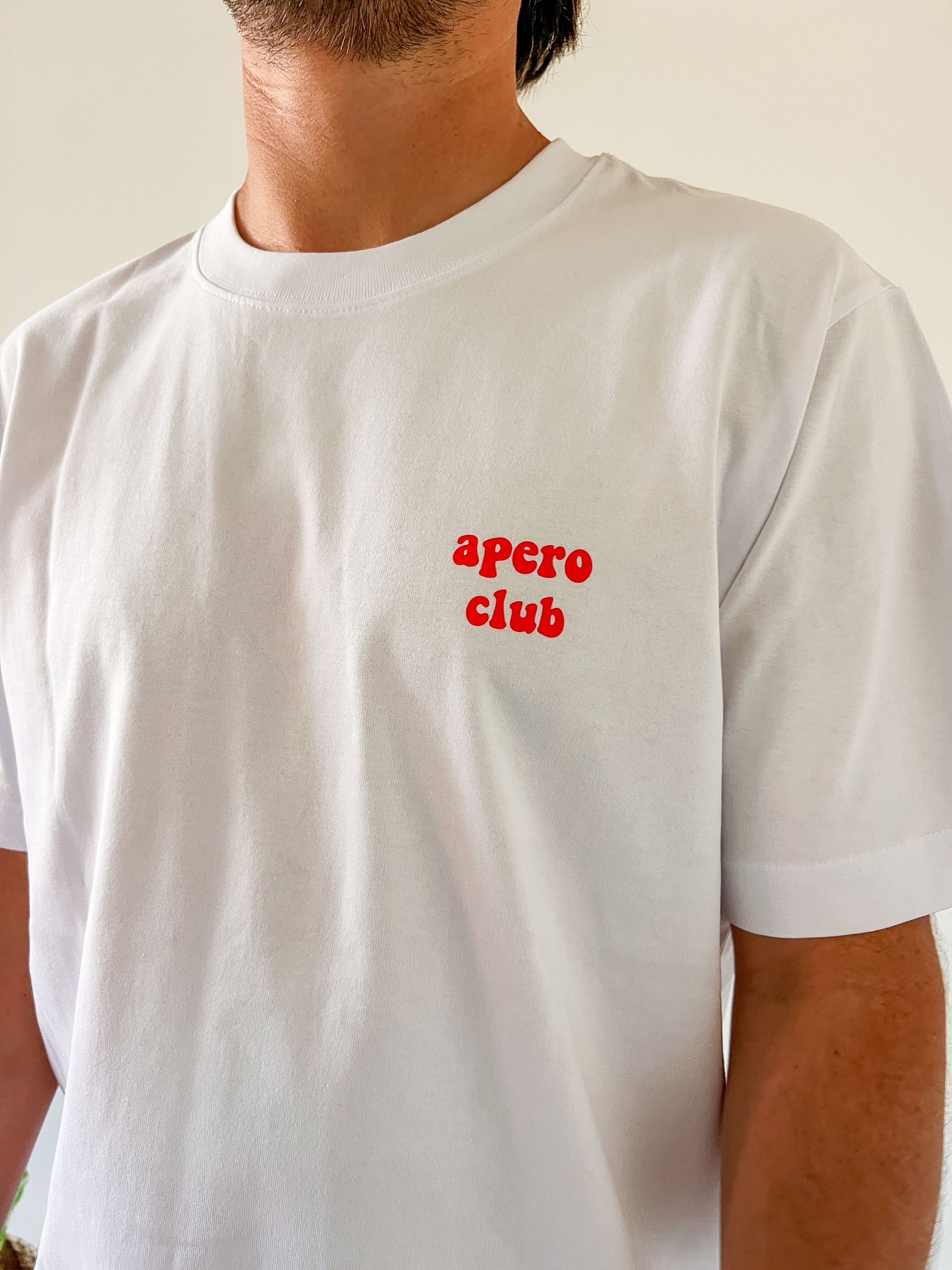 Ella and Rapha APERO CLUB PRINT t-shirt bianca loose fit
