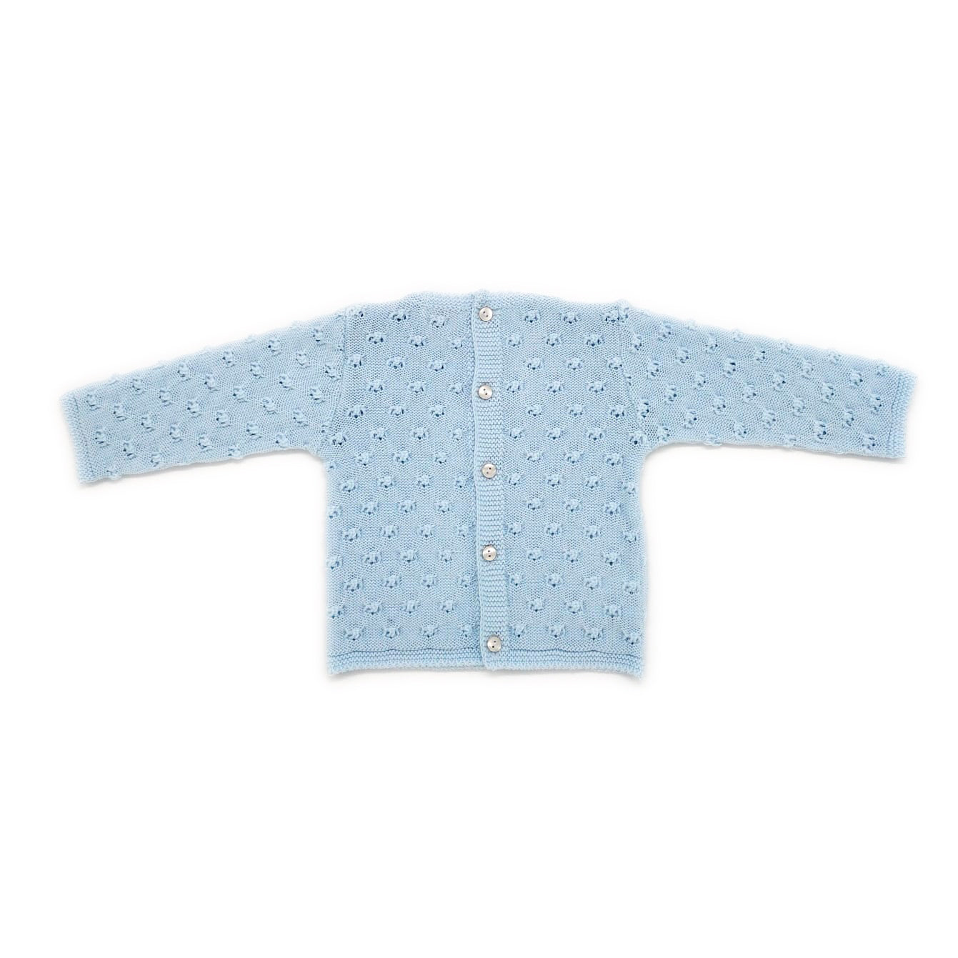 Mebi completino punto azzurro cotone neonato 2 pezzi