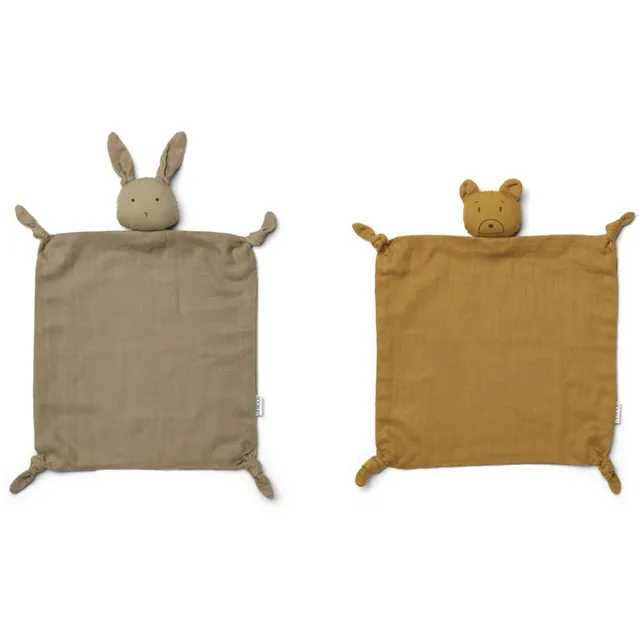 Liewood Orso e Coniglio doudou 2 pezzi oat caramel
