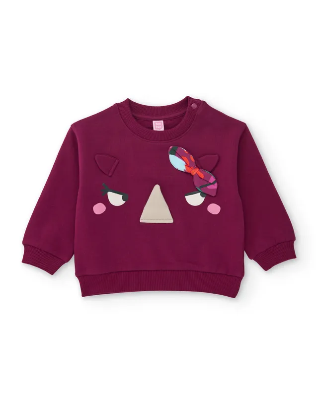 Tuc tuc Geo-Logic felpa bambina bordeaux in pile calda