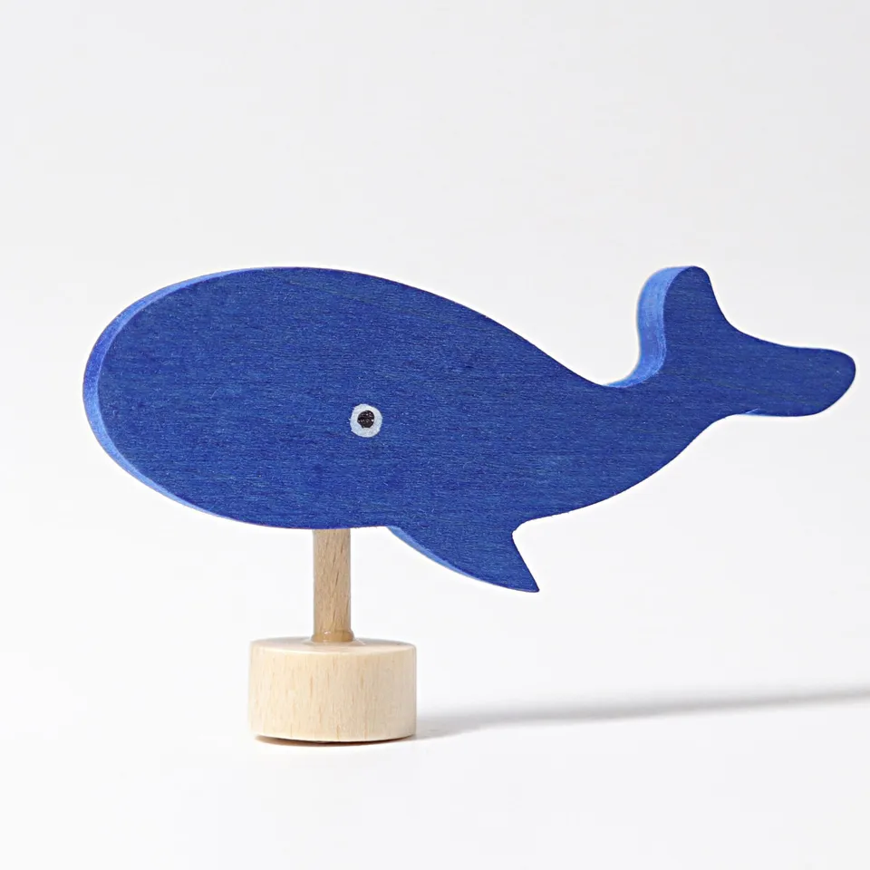 Grimm's Balena figura in legno dipinta a mano 5 cm