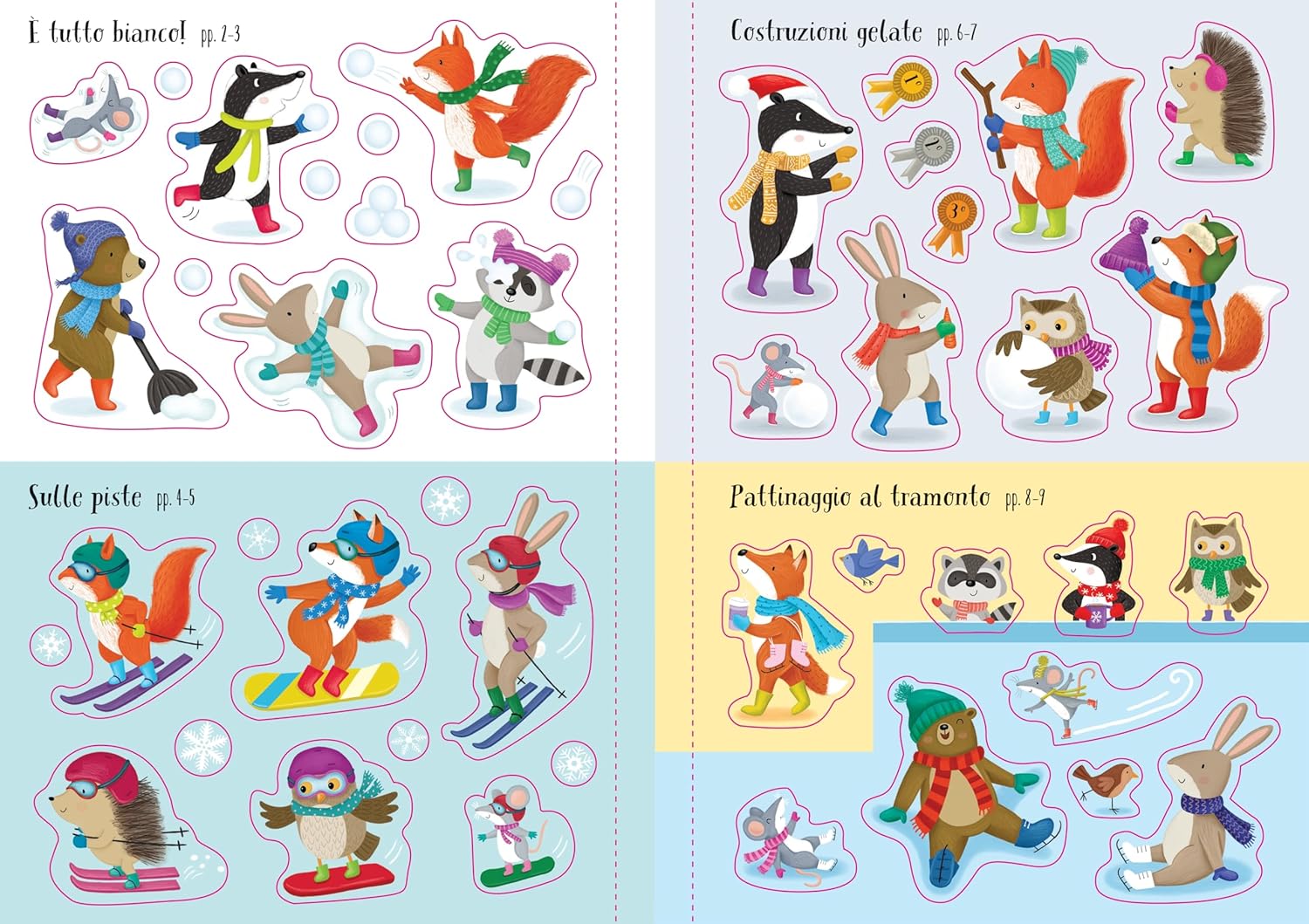 Usborne Magia d'inverno libro adesivi 32 pagine