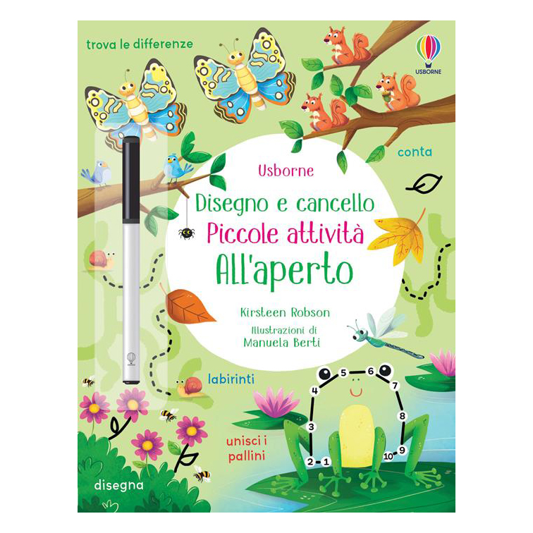 Usborne All'Aperto libro disegna e cancella 3-6 anni