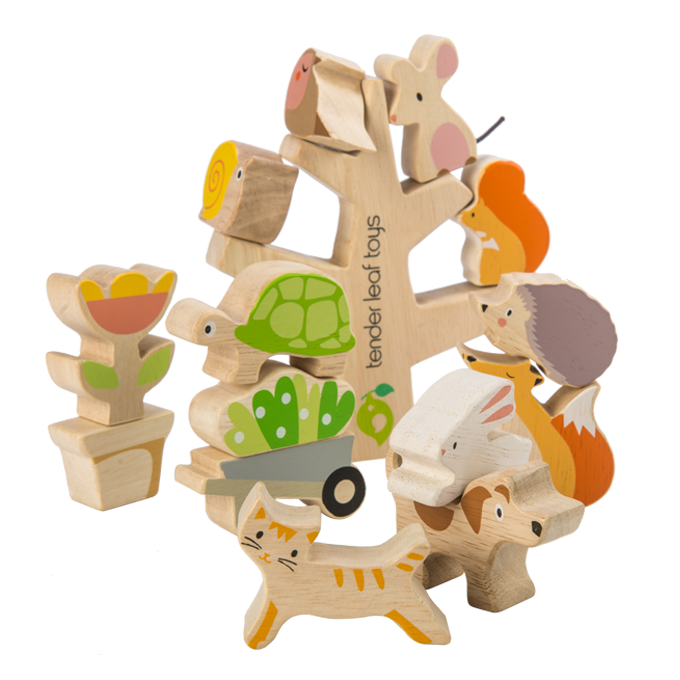 Tender Leaf Stacking Garden Friends gioco equilibrio legno