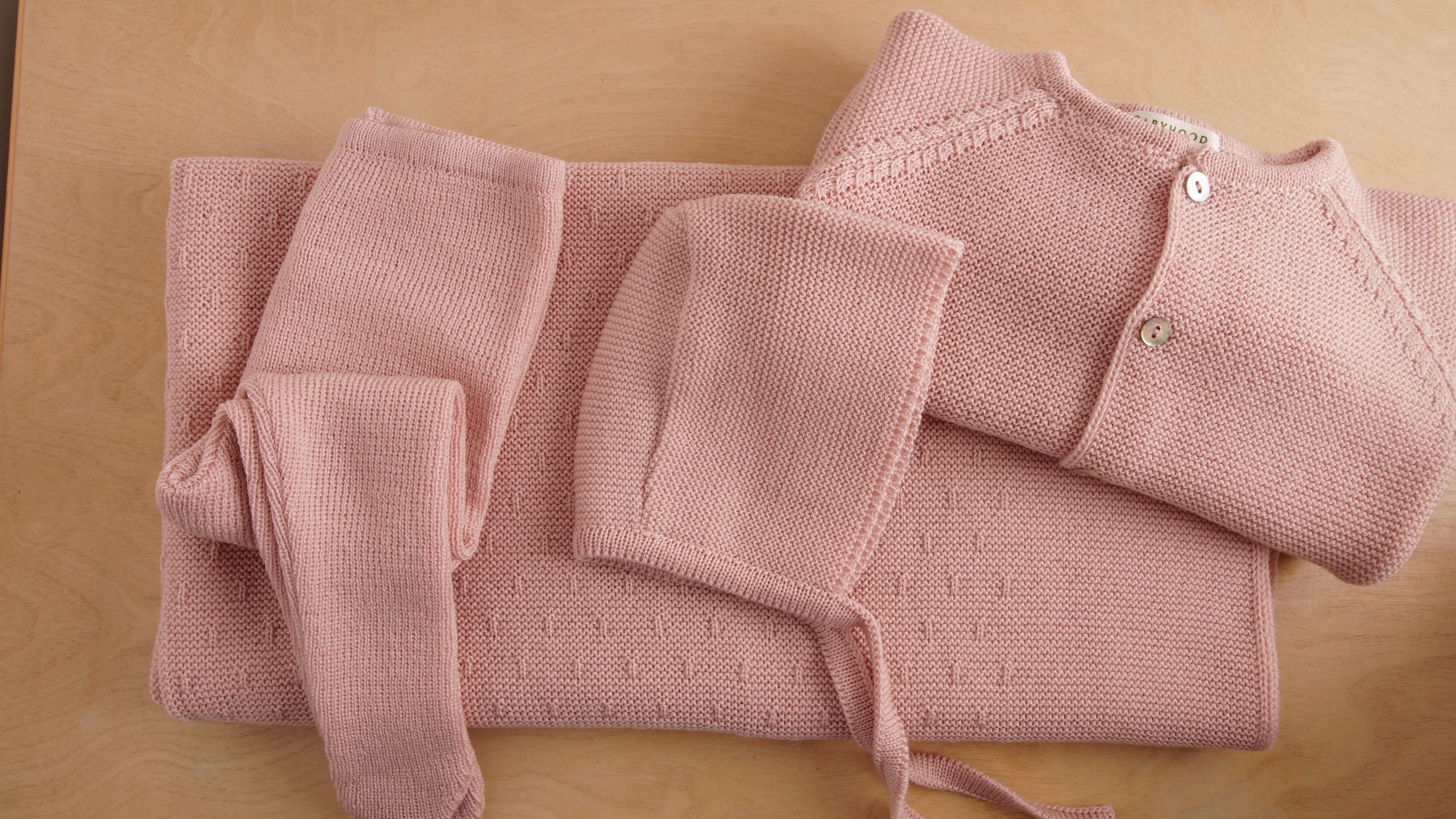 Babyhood Coperta Neonato Lana Merino Rosa Nude