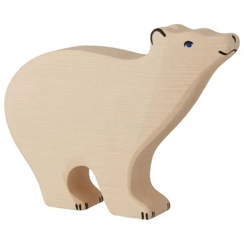 Holztiger Orso Polare Grande figura in legno dipinta a mano