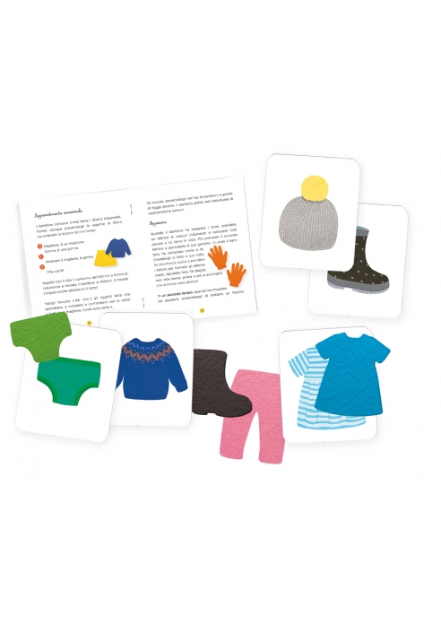 L'Ippocampo Piccoli Montessori Indumenti in Feltro cofanetto 18 pezzi