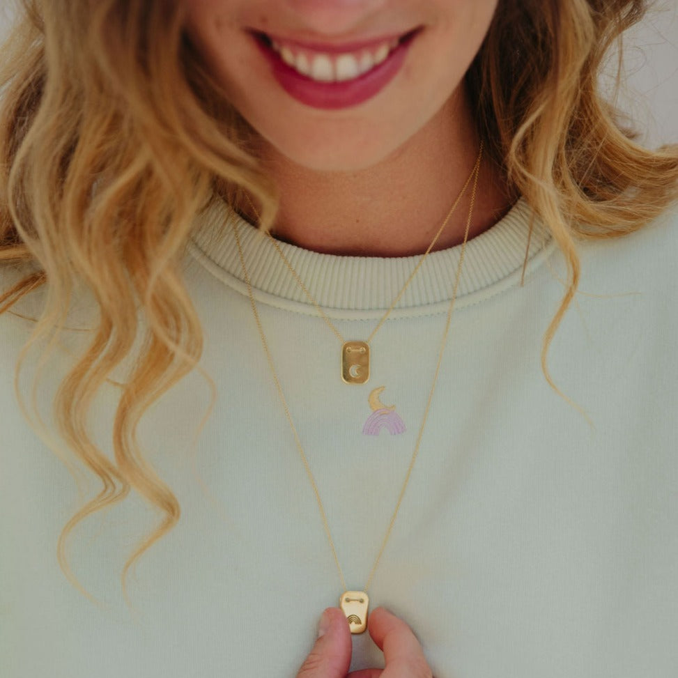 Ella and Rapha MOON collana luna argento placcato oro
