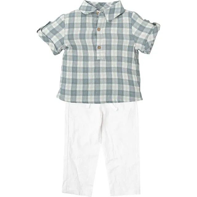 Babidu camicia a quadri completo bambino 8 anni cotone