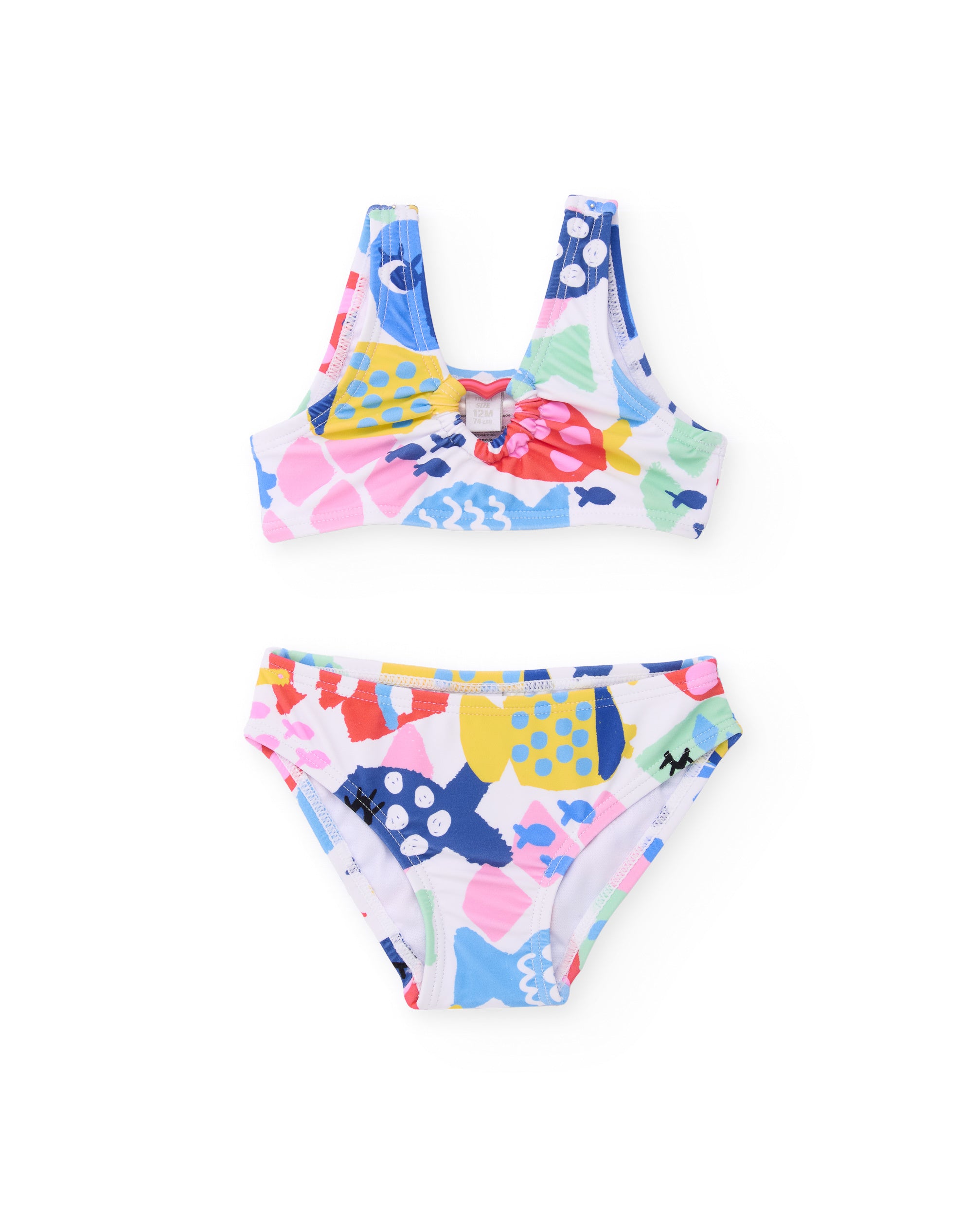 Tuc Tuc bikini bambina bianco stampa pesci
