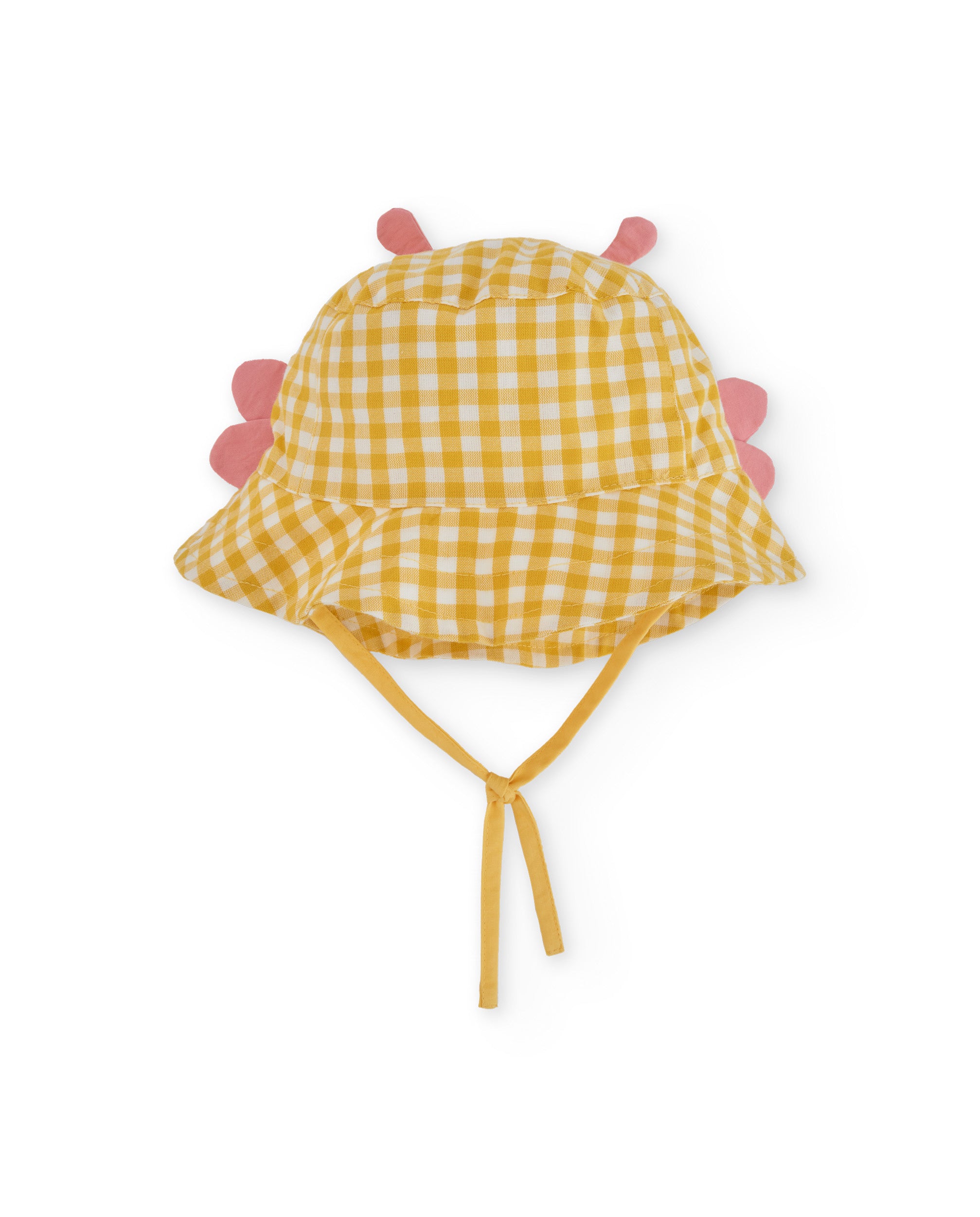 Tuc Tuc cappello sole bimba giallo quadretti farfalla