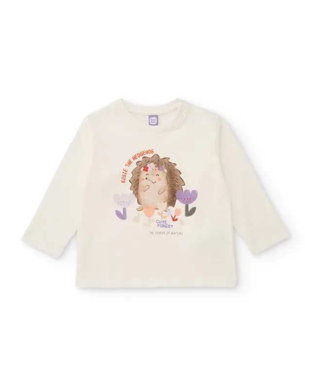 Tuc Tuc maglietta bambina maniche lunghe riccio bianco