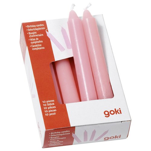Goki Set 10 Candele Compleanno Rosa 10 cm