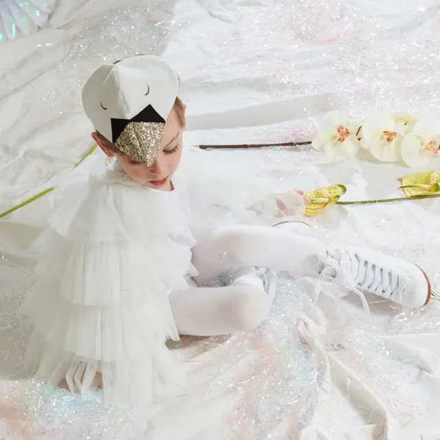Meri Meri Cigno costume in tulle bianco ali e copricapo 3-6 anni