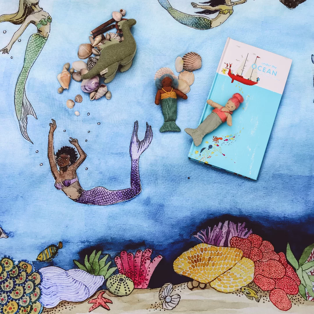 Wonderie Telo Gioco Mermaid 100x100 Cotone Bio