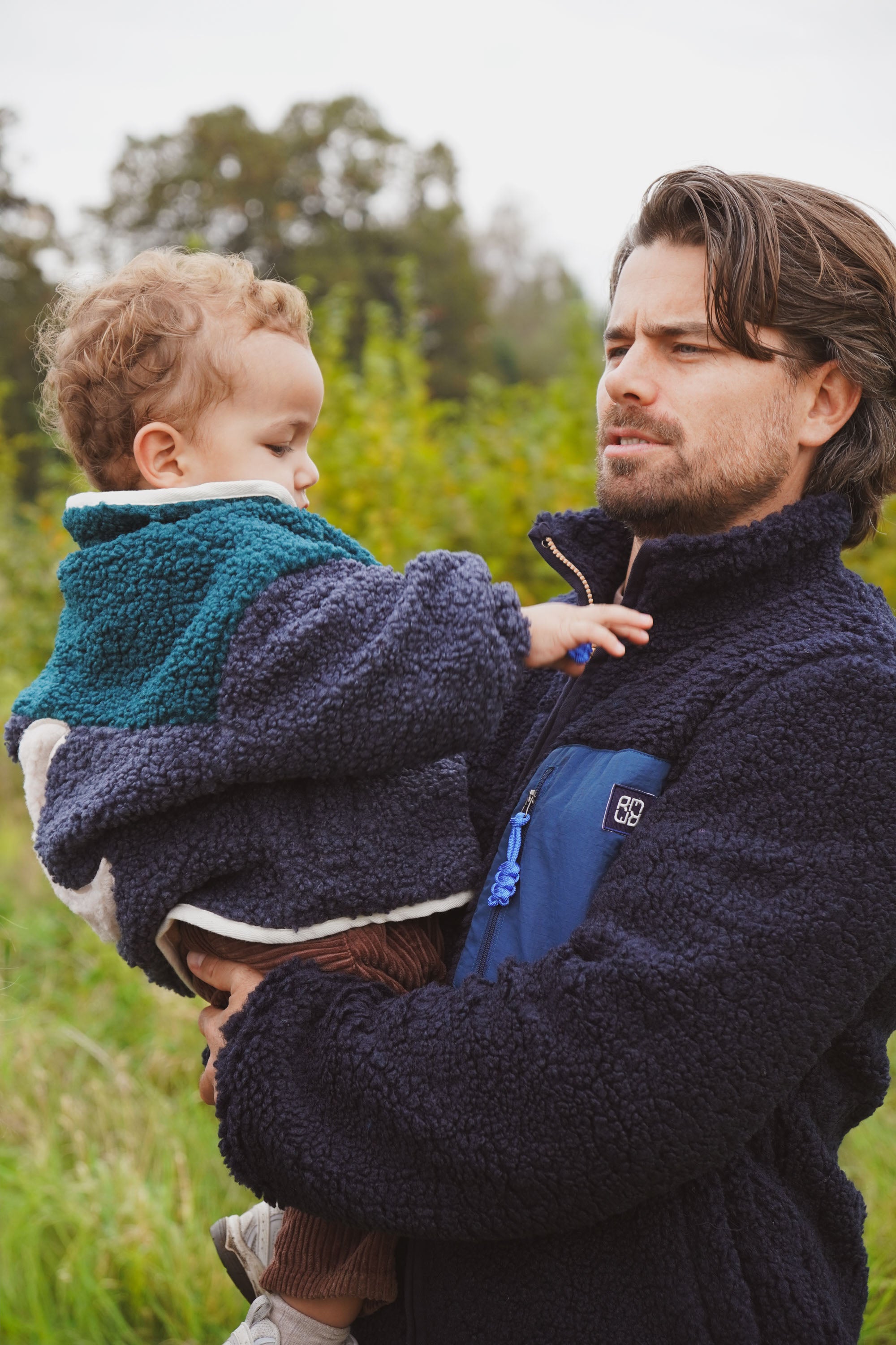 Ella and Rapha Little Teddy Moon Jacket giacca blu invernale