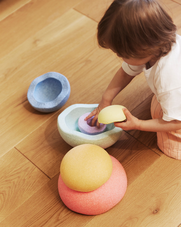 Stapelstein Inside Rainbow Pastel set 6 ciotole impilabili