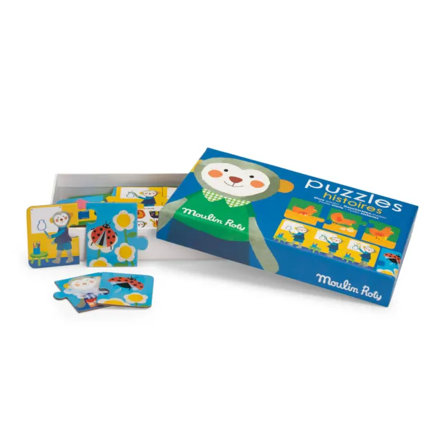 Moulin Roty Les Popipop puzzle storie 10 puzzle 3 pezzi dai 2 anni