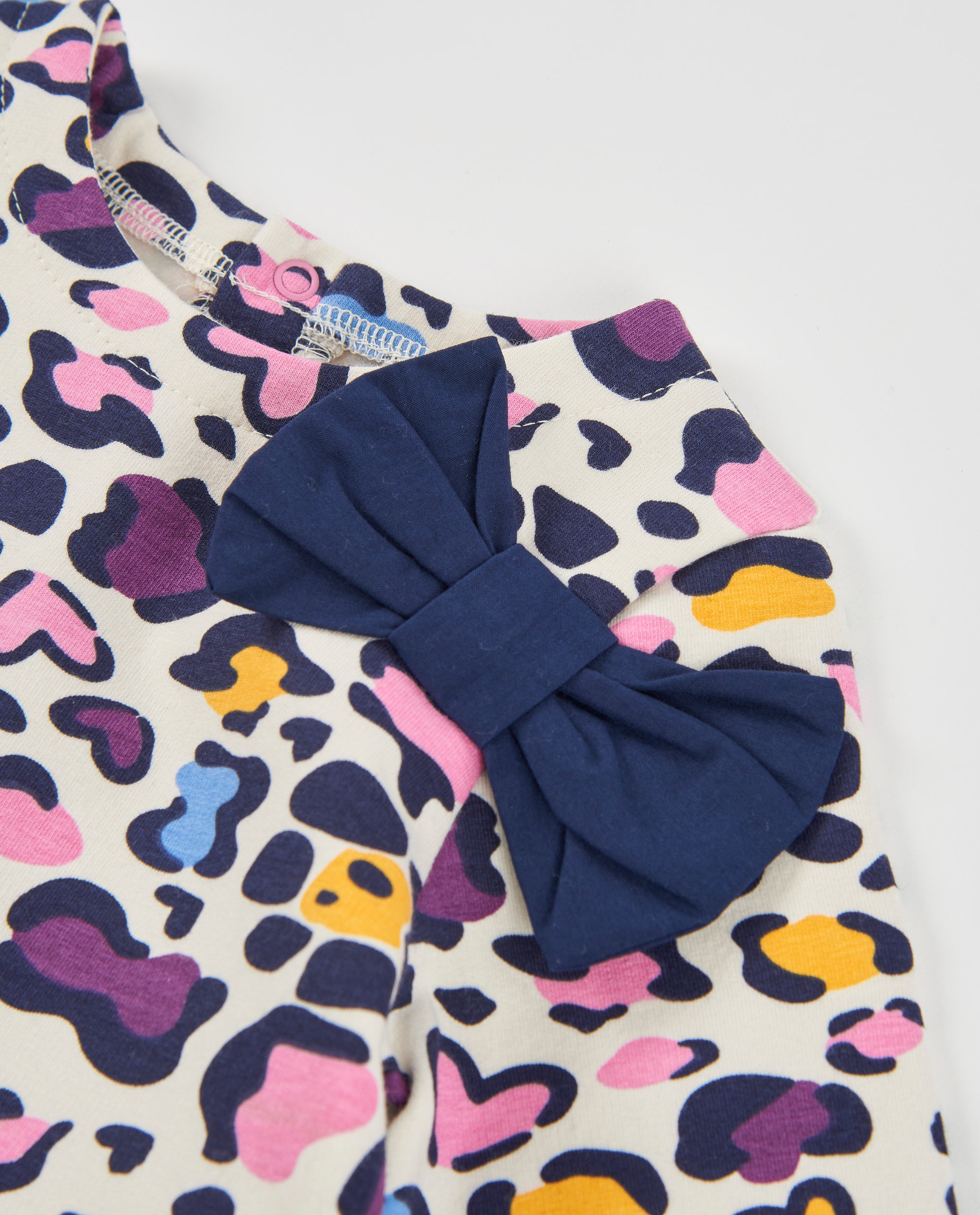 Tuc Tuc vestito bambina tigre fiocco manica lunga crudo