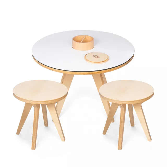 Drawin Table Tavolo Multifunzionale 3 in 1 con 2 Sgabelli