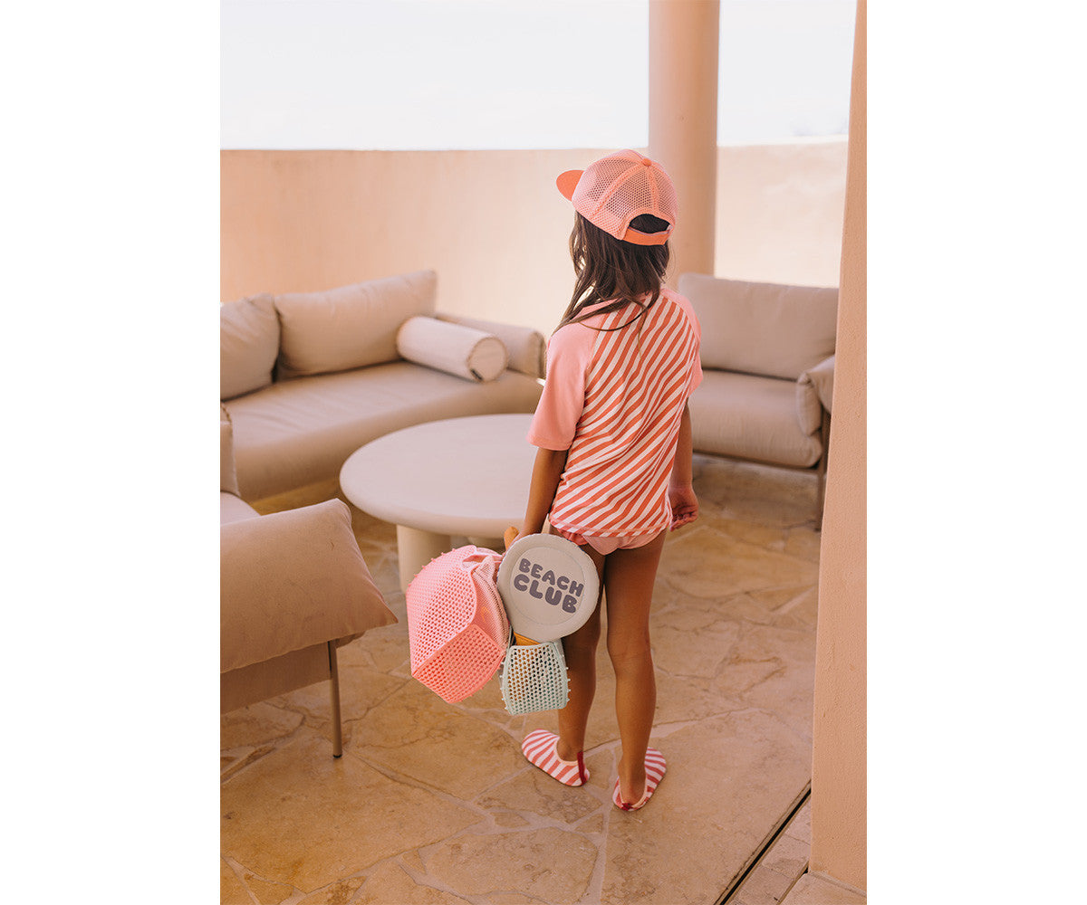 Monnëka Retro Vintage borsa spiaggia bimbo blu rete