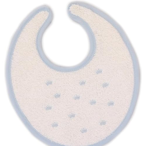 Babidu Bavaglino Celeste Cotone Velcro Girocollo Tondo
