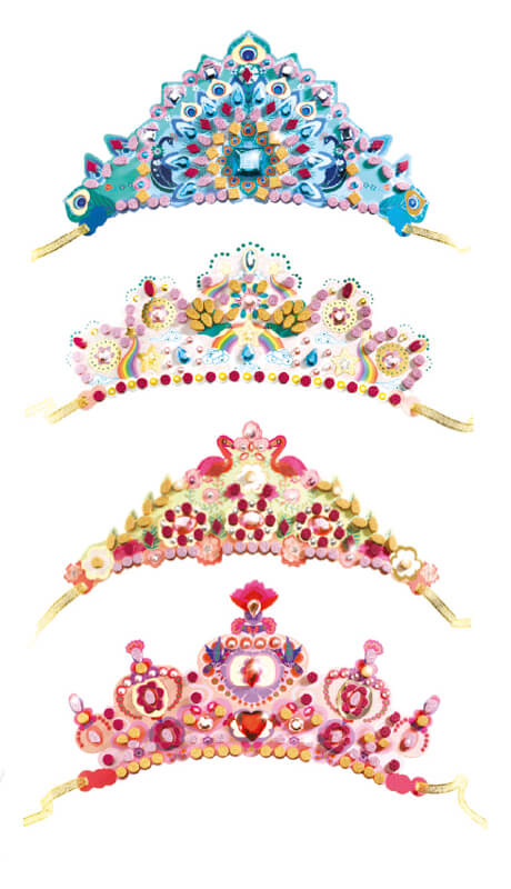 Djeco Do It Yourself Corone Principesse kit mosaico 4 pz