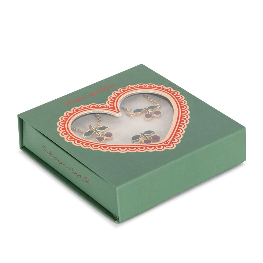 Konges Slojd Cherry set gioielli bimba collana bracciale anello