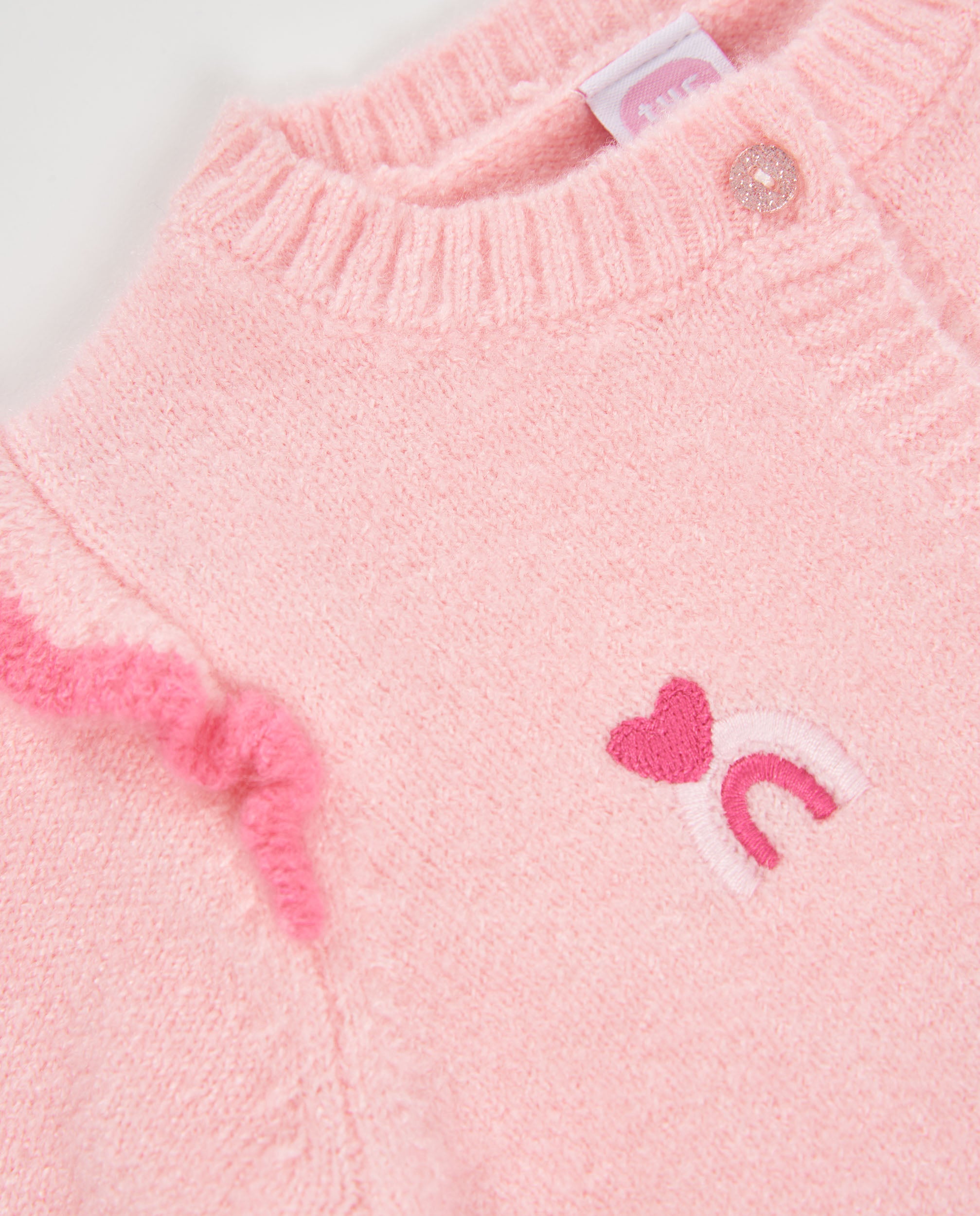 Tuc Tuc cardigan neonata rosa tricot bottoni